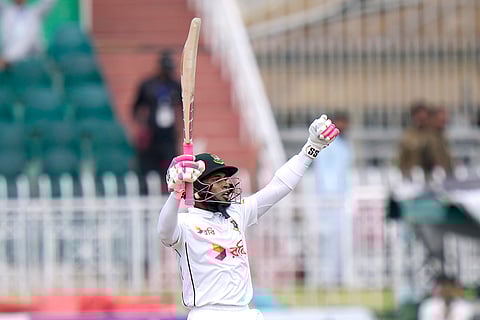 Pakistan vs Bangladesh 2nd Test Day 5: Bangladesh's Mushfiqur Rahim celebrates after winning the second test